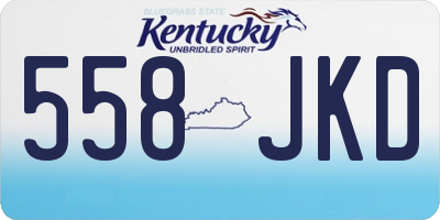 KY license plate 558JKD