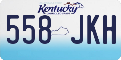 KY license plate 558JKH