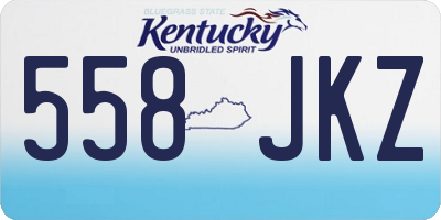 KY license plate 558JKZ