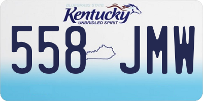 KY license plate 558JMW