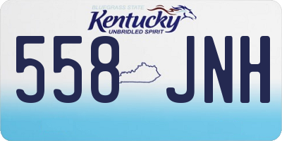 KY license plate 558JNH
