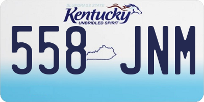 KY license plate 558JNM