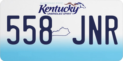 KY license plate 558JNR