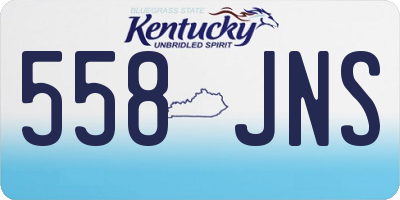 KY license plate 558JNS