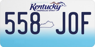 KY license plate 558JOF