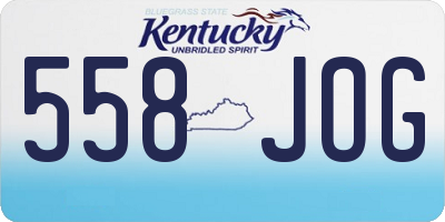 KY license plate 558JOG