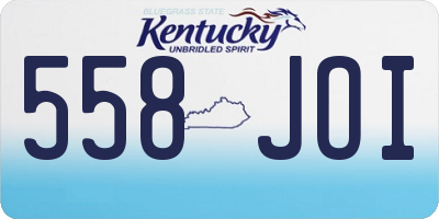 KY license plate 558JOI