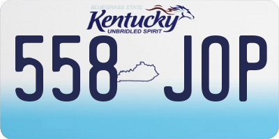 KY license plate 558JOP