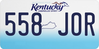 KY license plate 558JOR