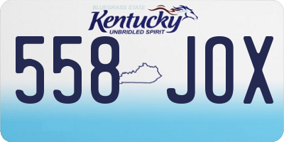 KY license plate 558JOX