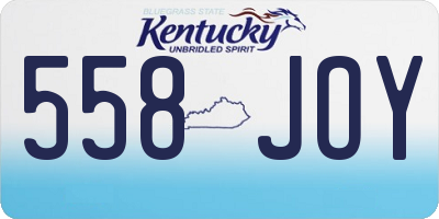 KY license plate 558JOY