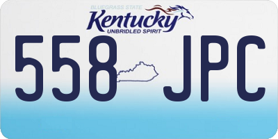 KY license plate 558JPC