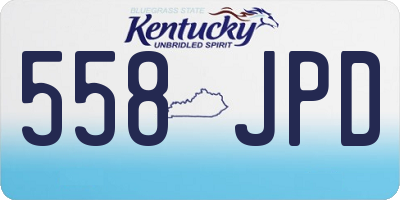 KY license plate 558JPD