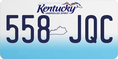 KY license plate 558JQC