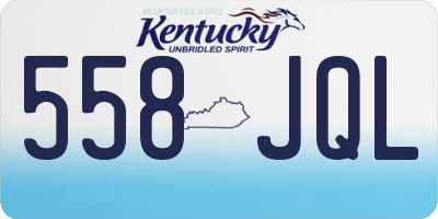 KY license plate 558JQL