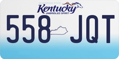 KY license plate 558JQT