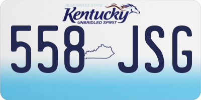 KY license plate 558JSG