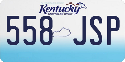 KY license plate 558JSP