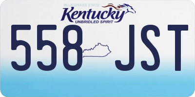 KY license plate 558JST