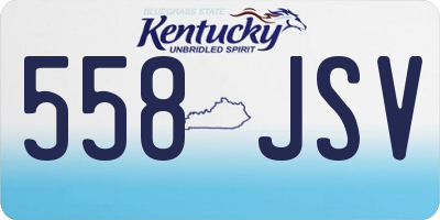 KY license plate 558JSV