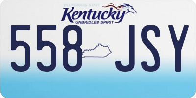 KY license plate 558JSY