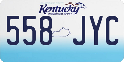 KY license plate 558JYC