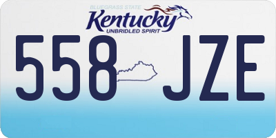 KY license plate 558JZE