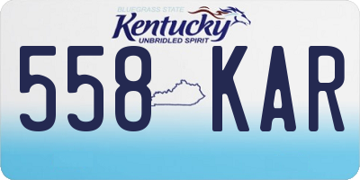 KY license plate 558KAR
