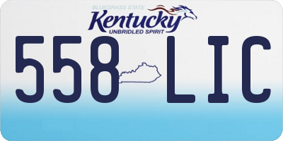 KY license plate 558LIC