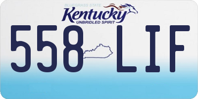 KY license plate 558LIF
