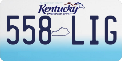 KY license plate 558LIG