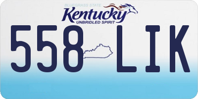 KY license plate 558LIK