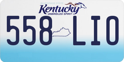KY license plate 558LIO