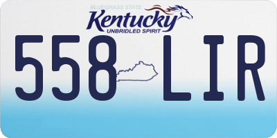 KY license plate 558LIR