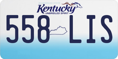 KY license plate 558LIS