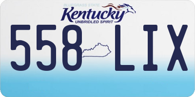 KY license plate 558LIX