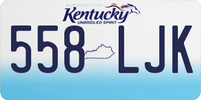 KY license plate 558LJK