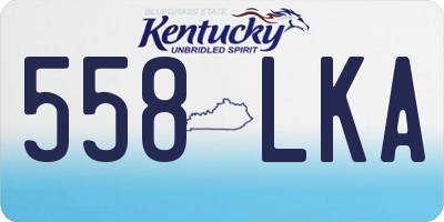 KY license plate 558LKA