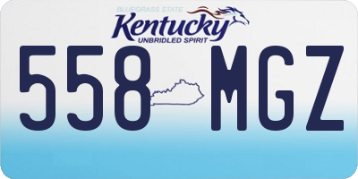 KY license plate 558MGZ