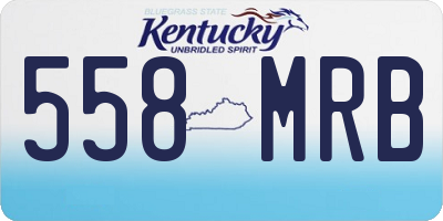 KY license plate 558MRB