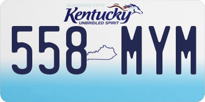 KY license plate 558MYM
