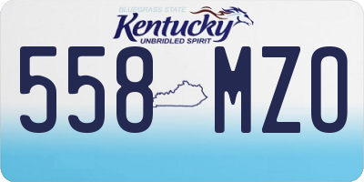 KY license plate 558MZO