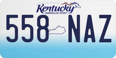 KY license plate 558NAZ