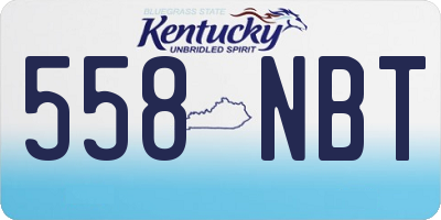 KY license plate 558NBT