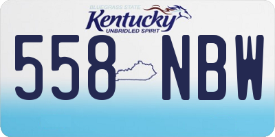 KY license plate 558NBW