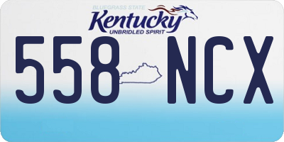 KY license plate 558NCX
