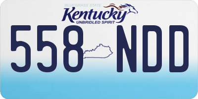 KY license plate 558NDD