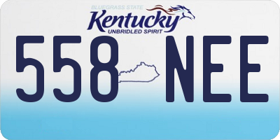 KY license plate 558NEE