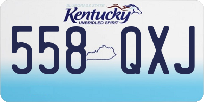 KY license plate 558QXJ