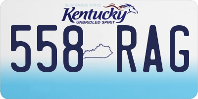 KY license plate 558RAG